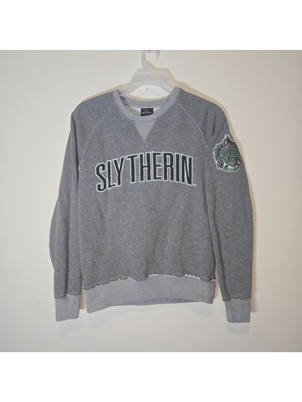 Universal Studios Hollywood Harry Potter Slytherin Gray Fleece Sweatshirt  sz M